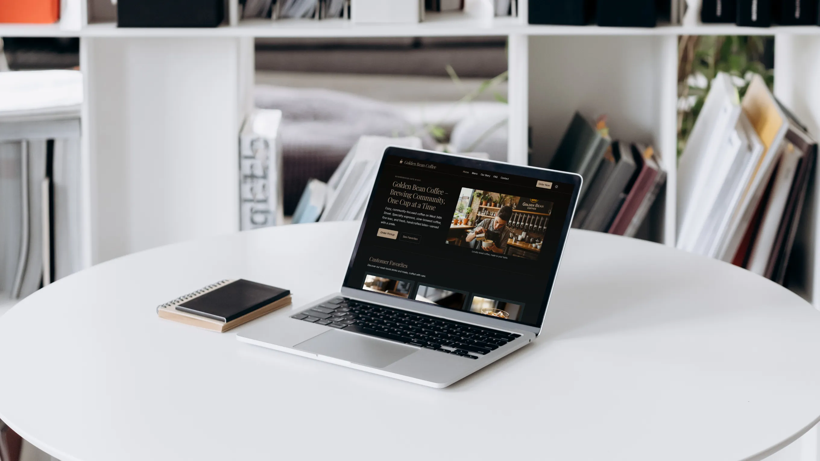MacBook Pro mockup in a study